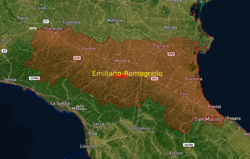 Emilian-Romagnol language
speaking area
