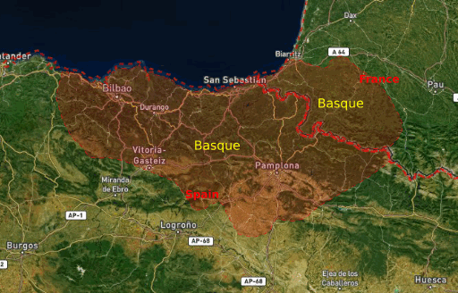 Basque language speaking area